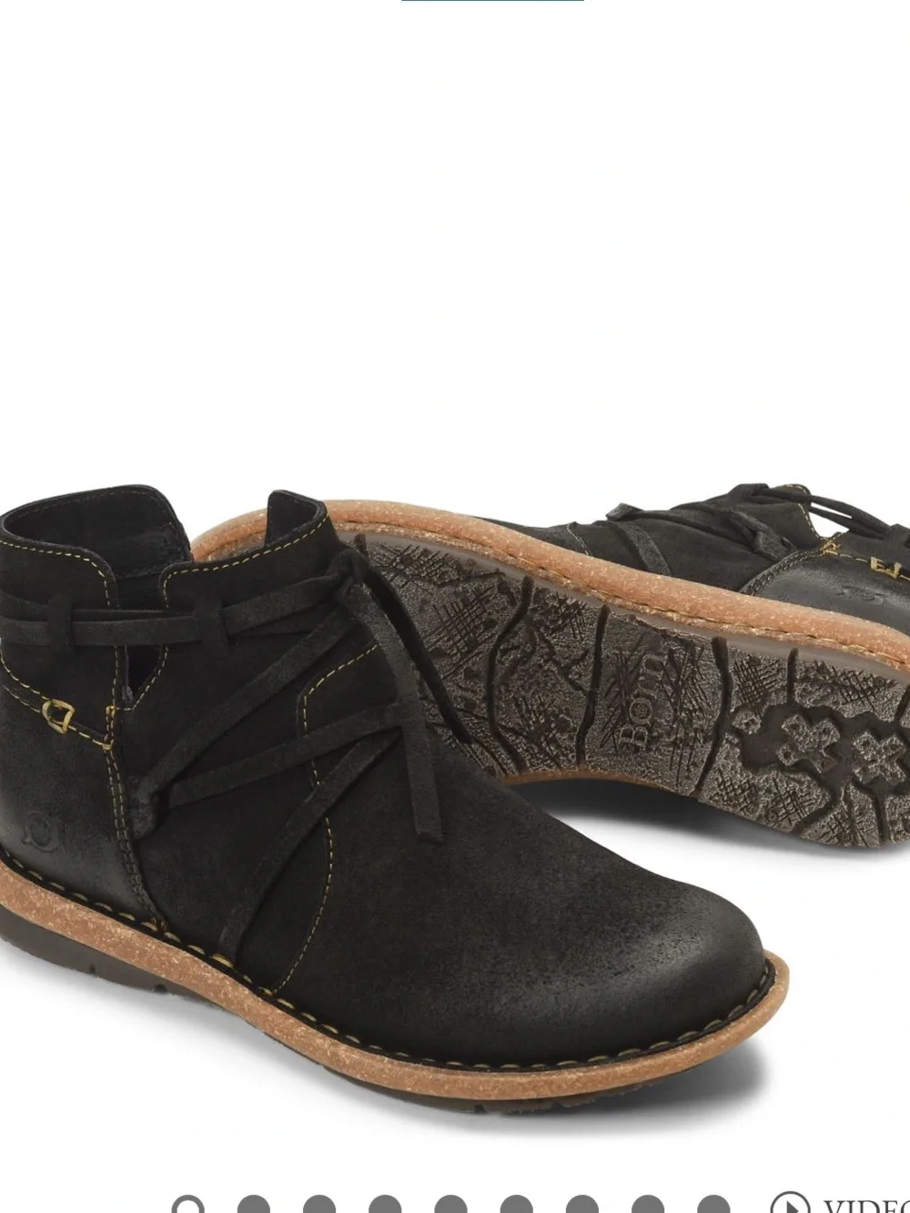 Born Black Women's Suede Leather Ankle Boots size 8 1/2